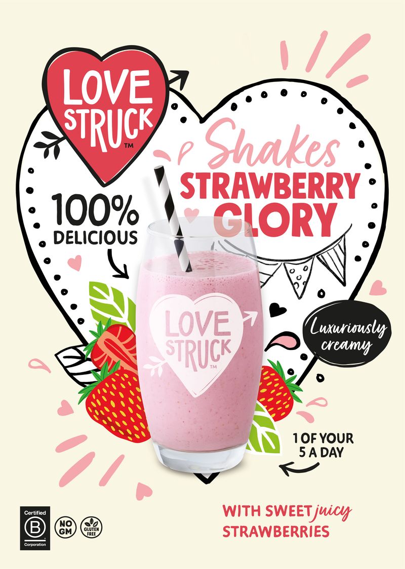 Love Struck MILKSHAKE Strawberry Glory 25x160g