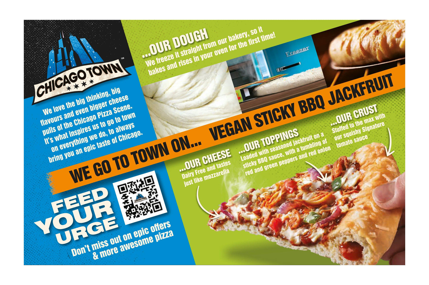 Chicago Town Take Away Stuffed Crust 25cm Vegan BBQ Jackfruit 10x1 1 x 10 Ready Meals Asetena Pa