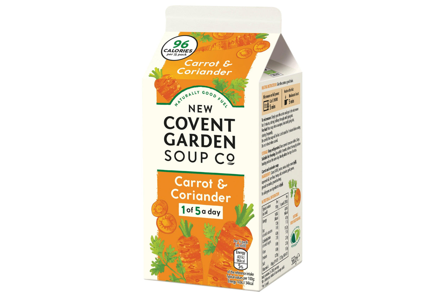 New Covent Garden Soup Co. Carrot & Coriander 560g 1 x 560g Ready Meals Asetena Pa