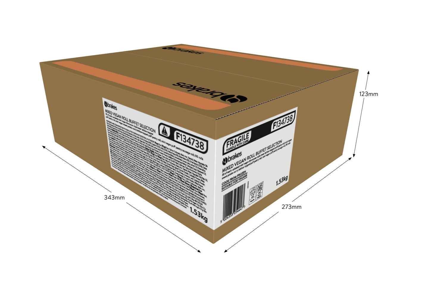 Brakes Mixed Vegan Roll Buffet Selection 90 x 17g Ready Meals Asetena Pa