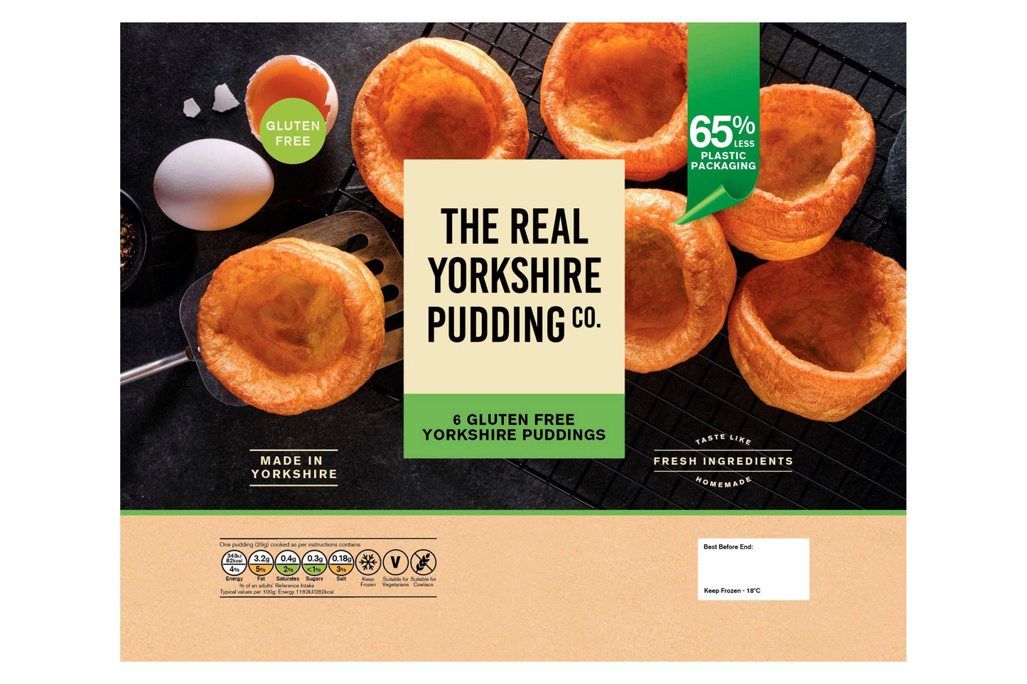 Real Yorkshire Pudding Company Gluten Free Baked Yorkshire Puddings 3" 1 x 72 Ready Meals Asetena Pa