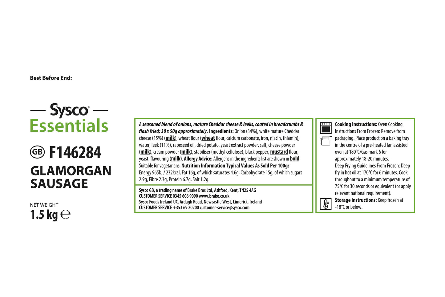 Sysco Classic Vegetable Kyiv 36 x 140g Ready Meals Asetena Pa
