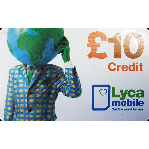 Lyca Top Up Voucher £10 Sgl × 1