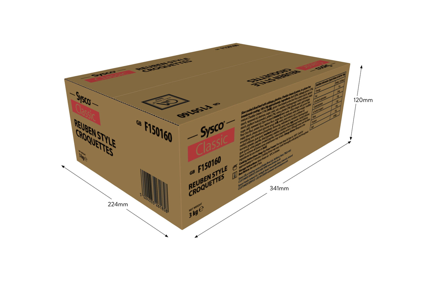 Sysco Classic Reuben Style Croquettes 1 x 100 Ready Meals Asetena Pa