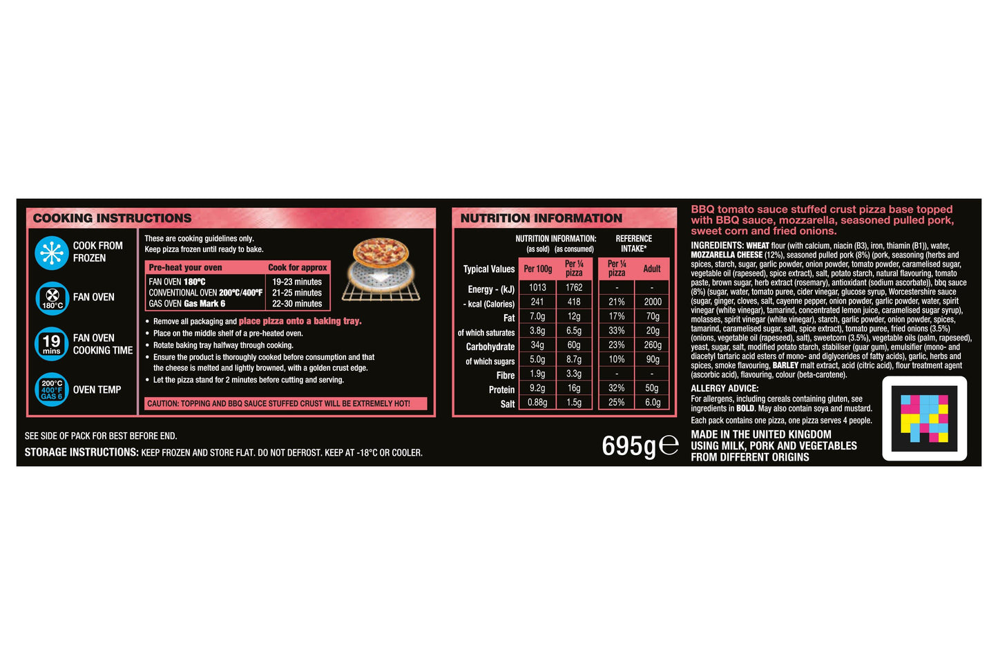 Chicago Town Stuffed Crust Takeaway Memphis Style BBQ Pulled Pork 1 x 9 Ready Meals Asetena Pa