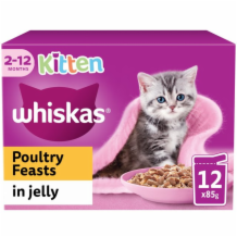 Whiskas + Cat Kitten Poultry Feasts In Jelly 4x85g