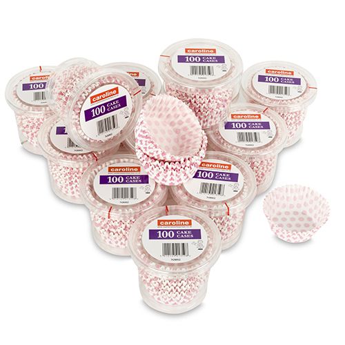 Pink Spot Cup Cake Cases 12x100's
