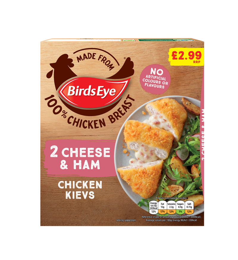 PM2.99 Birds Eye Cheese & Ham Kiev 8x204g