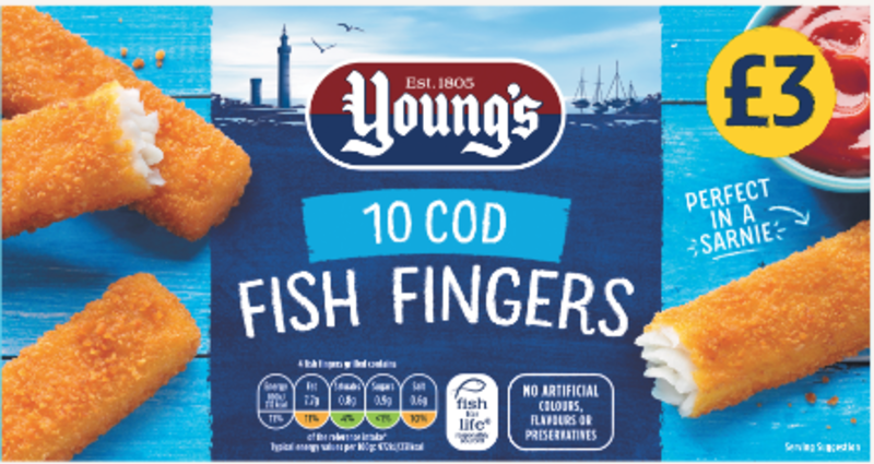 PM £3.00 Youngs 10 Cod Fish Fingers 12x250g