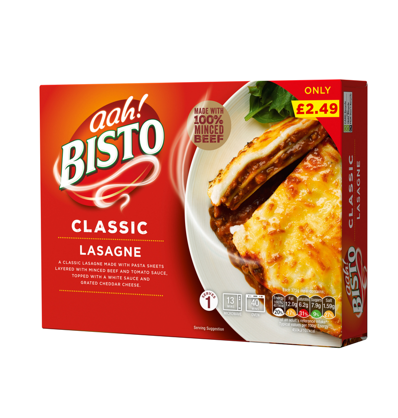 PM 2.49 Bisto Beef Lasagne 6x375g