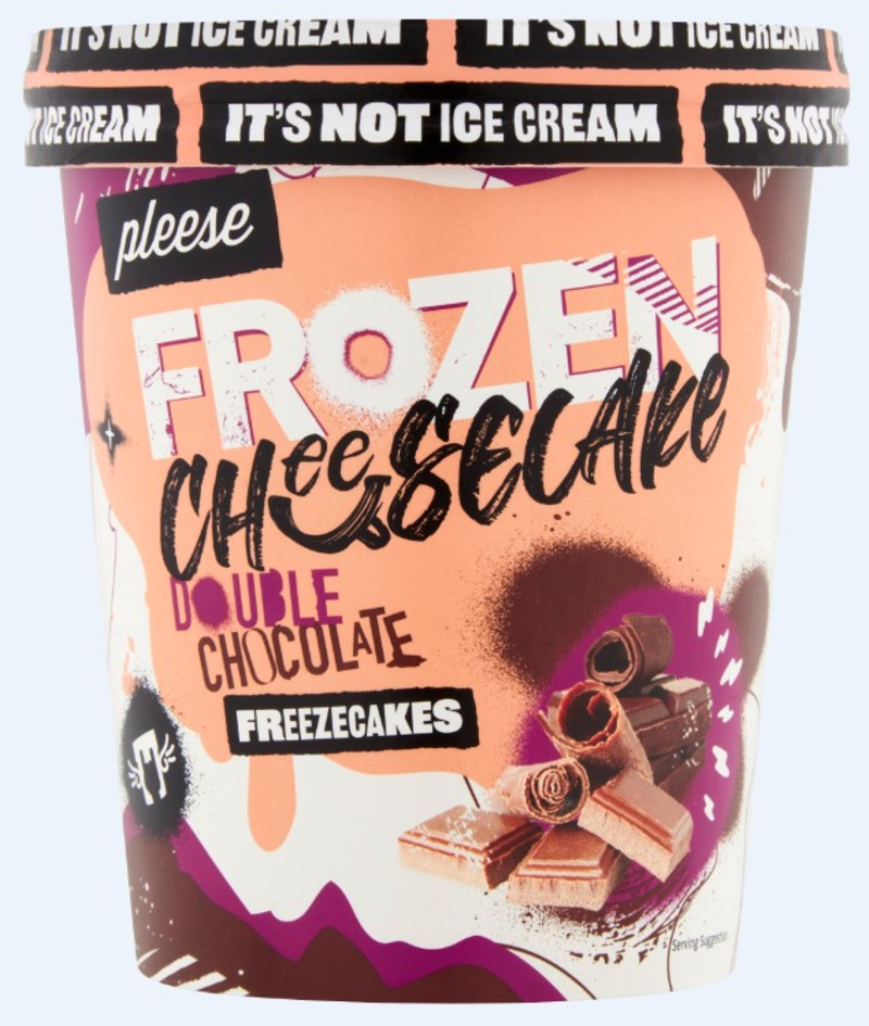 Pleese Double Chocolate Frozen Cheesecake Tub 8x350g