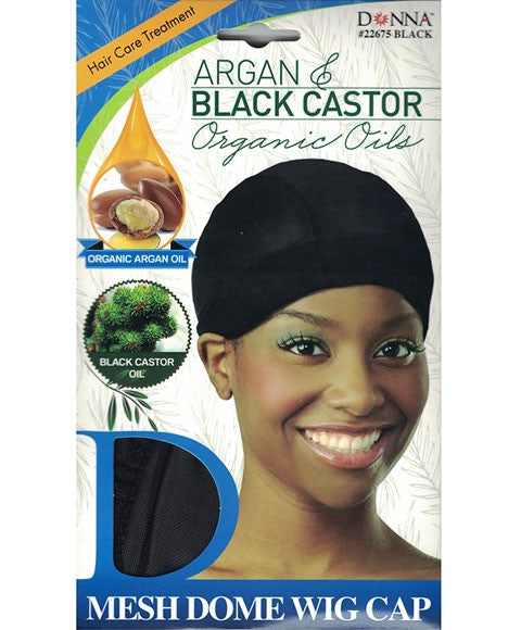 ARGAN AND BLACK CASTOR MESH DOME WIG CAP 22675 BLACK Extensions Accessories Asetena Pa