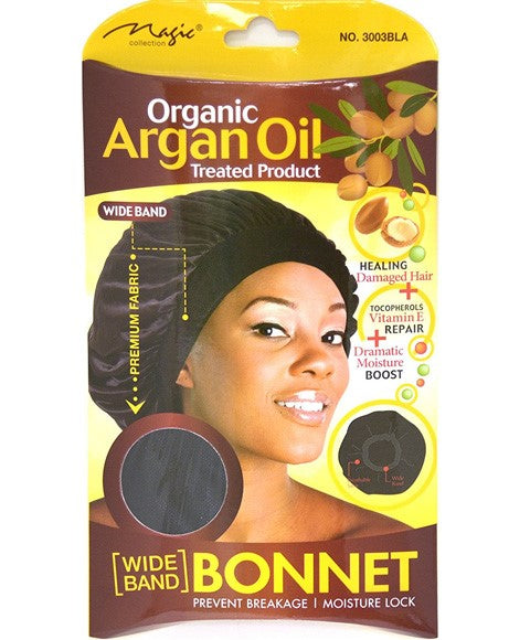 MAGIC COLLECTION ORGANIC ARGAN OIL BONNET 3003BLA Color Black Durags and Caps Asetena Pa