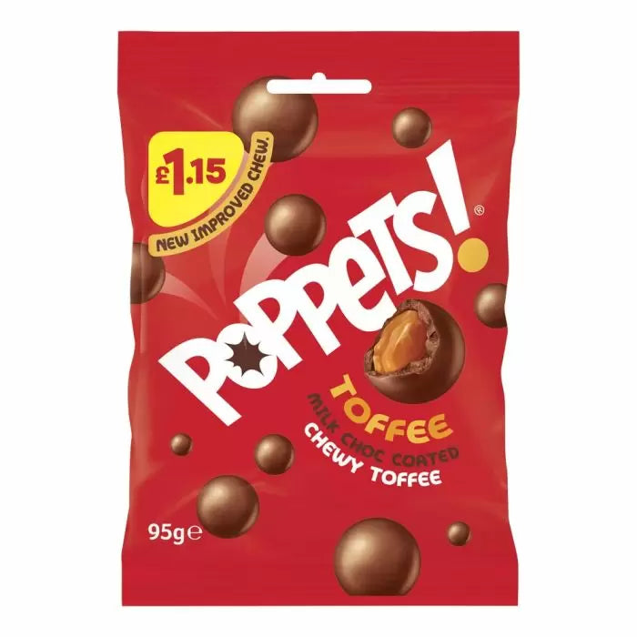 Poppets Milk Chocolate Toffee 10x95g