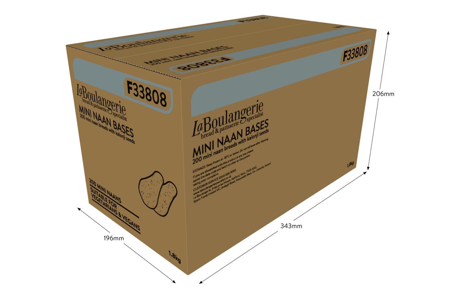 La Boulangerie Mini Naan Bases 200 x 10g Ready Meals Asetena Pa
