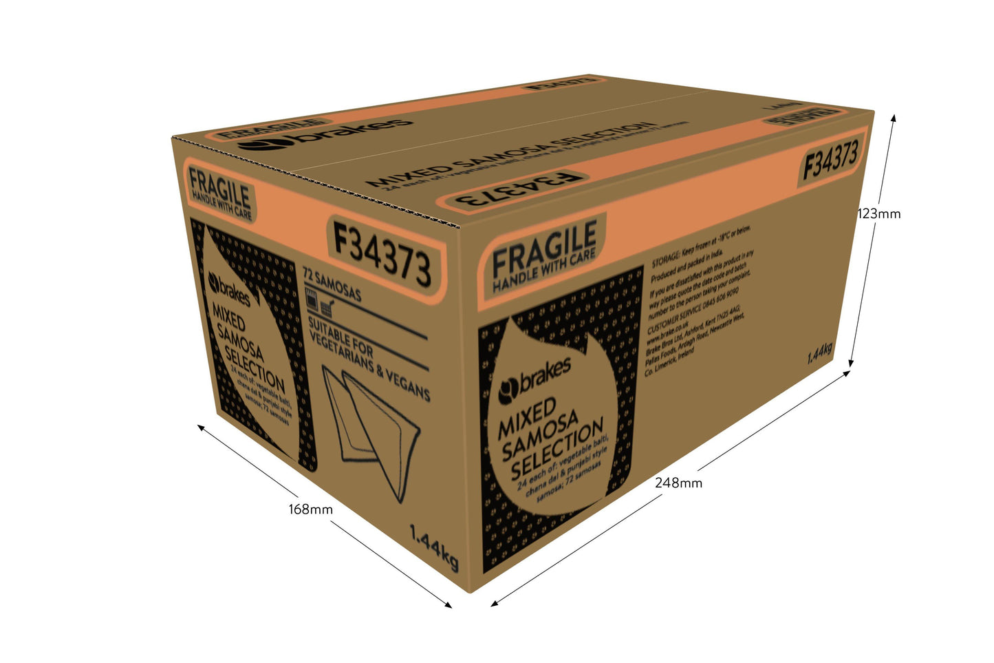 Brakes Mixed Samosa Selection 72 x 20g Ready Meals Asetena Pa