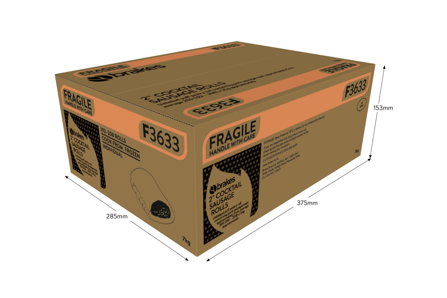 Sysco Essentials 2" Cocktail Sausage Rolls 4 x 50 x 35g Ready Meals Asetena Pa
