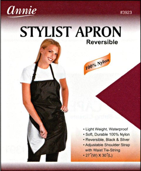 ANNIE STYLIST REVERSIBLE APRON 3923 Color Black Salon Accessories Asetena Pa