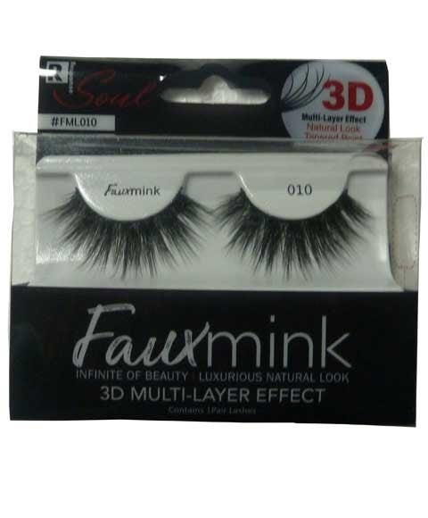 RESPONSE SOUL FAUX MINK 3D EFFECT EYELASH 010 Color Black Eye Makeup Asetena Pa