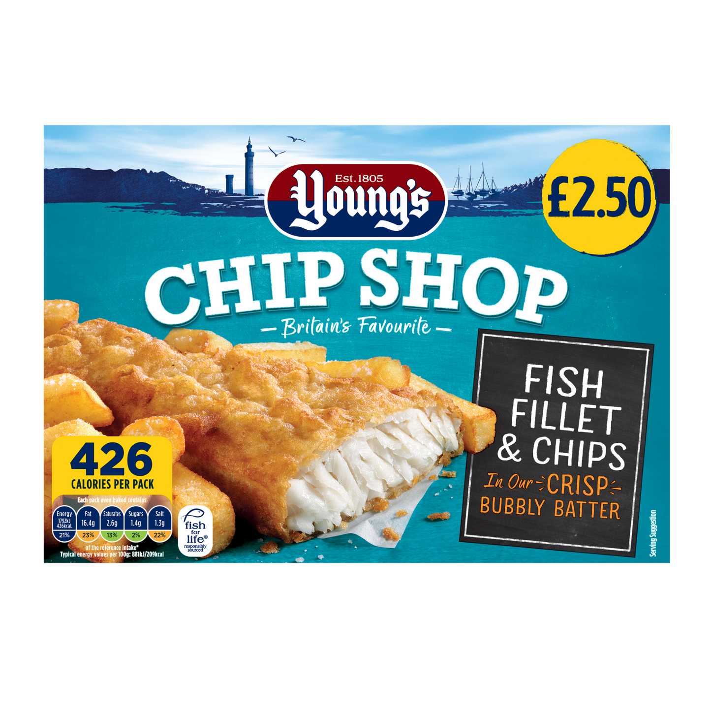 PM2.50 Youngs Fish Fillet & Chips 8x300g