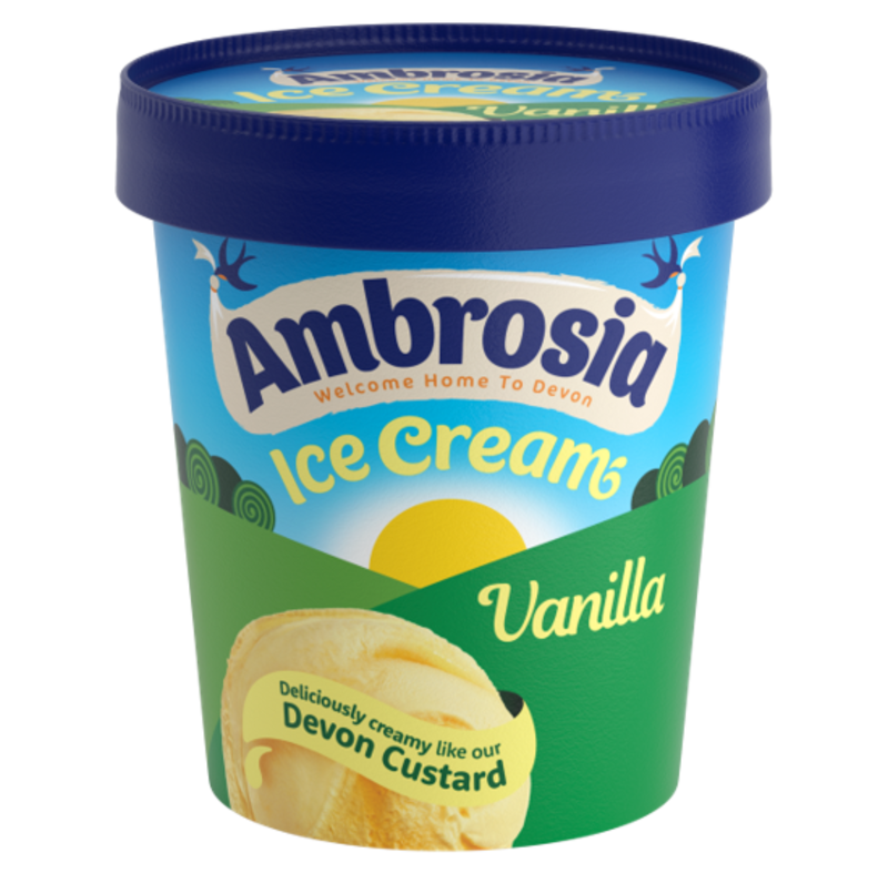 Ambrosia Vanilla Custard Ice Cream Tub 6x475ml Mixed Frozen foods Asetena Pa