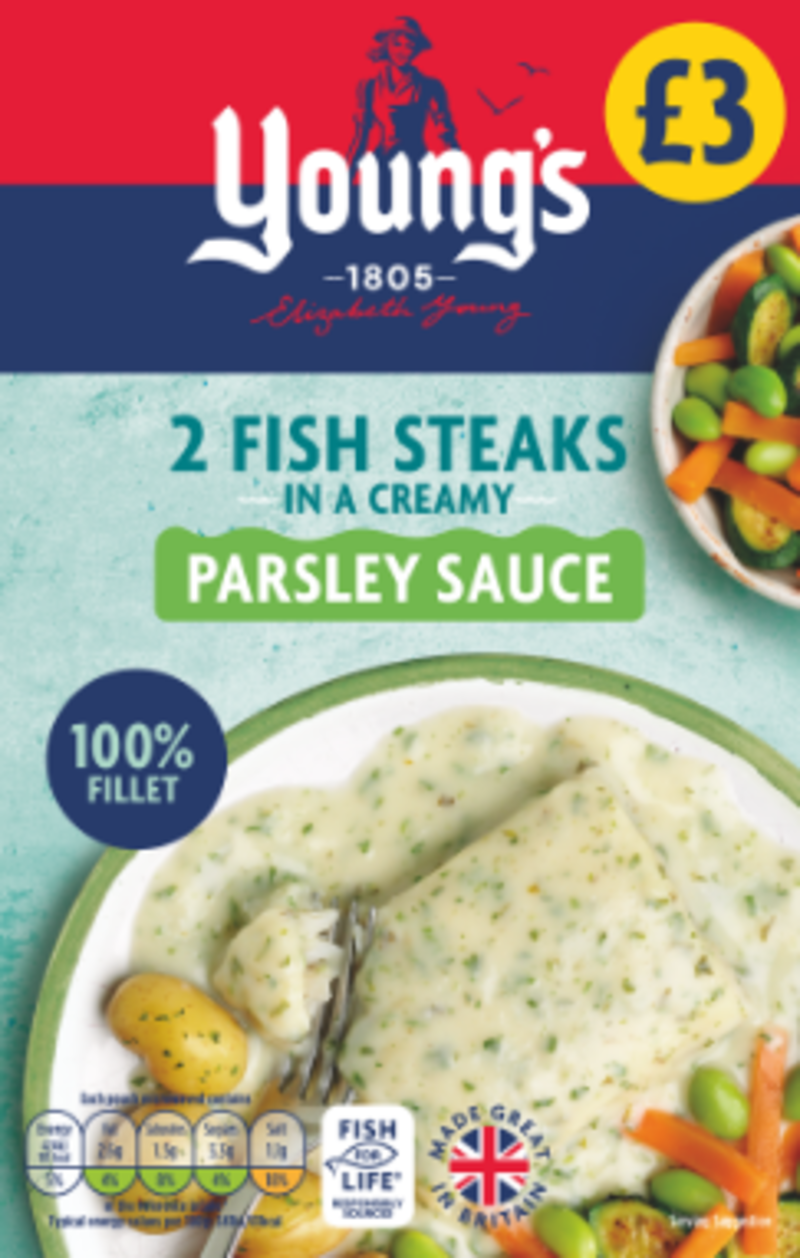 PM £3.00 Youngs Fish in Parsley sauce 8x280g