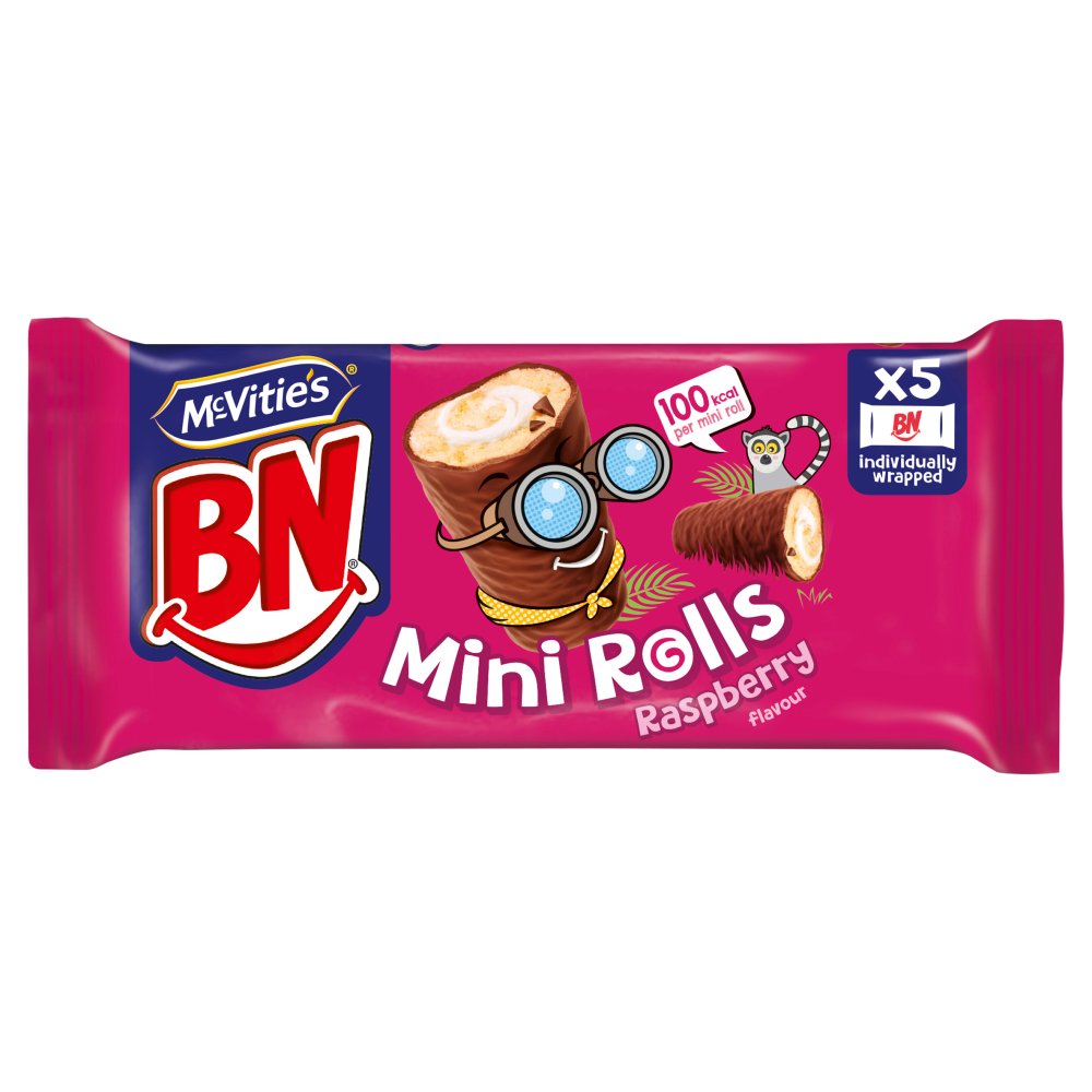 McVitie's BN Raspberry Mini Rolls Cake Bars Multipack 5 x 21.8g, 109g 5pk × 1