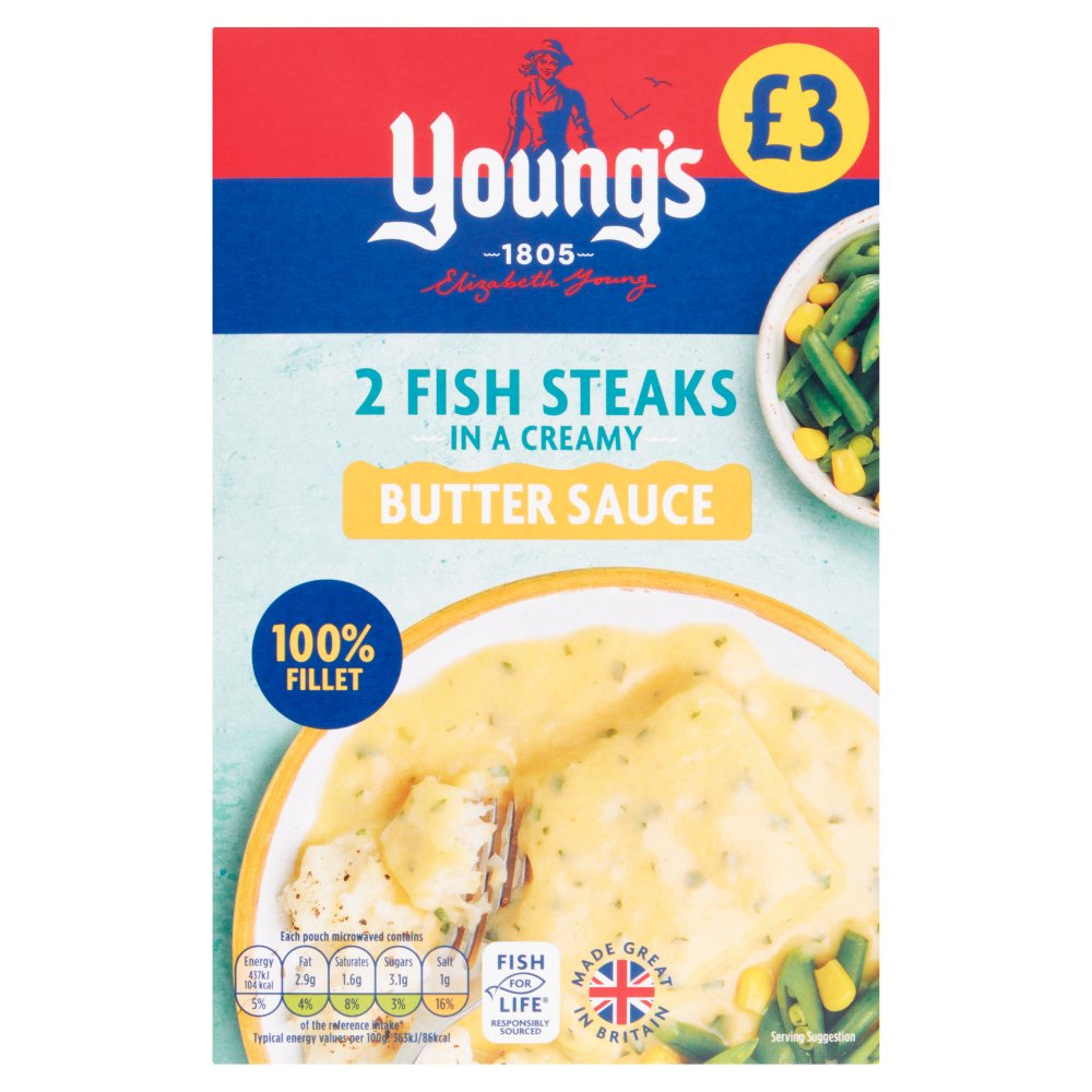 Young's 2 Fish Steaks in a Creamy Butter Sauce 280g 280g × 1