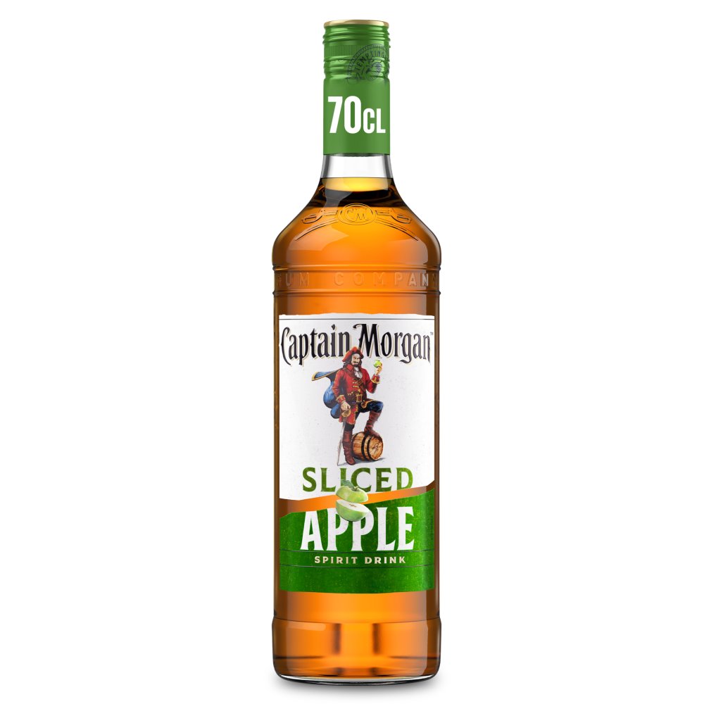 Captain Morgan Sliced Apple Rum Based Spirit Drink 25% vol 70cl Bottle 70Cl × 6