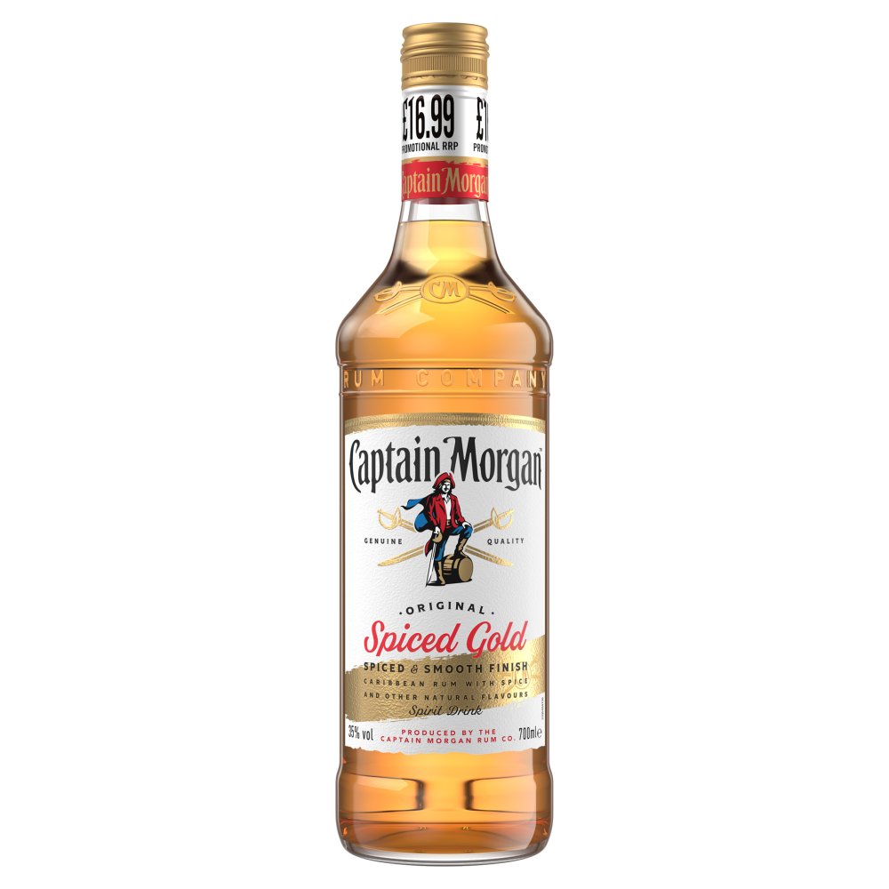 Captain Morgan Original Spiced Gold Rum Based Spirit Drink 35% vol 70cl £16.99 PMP 06x01 70Cl × 1
