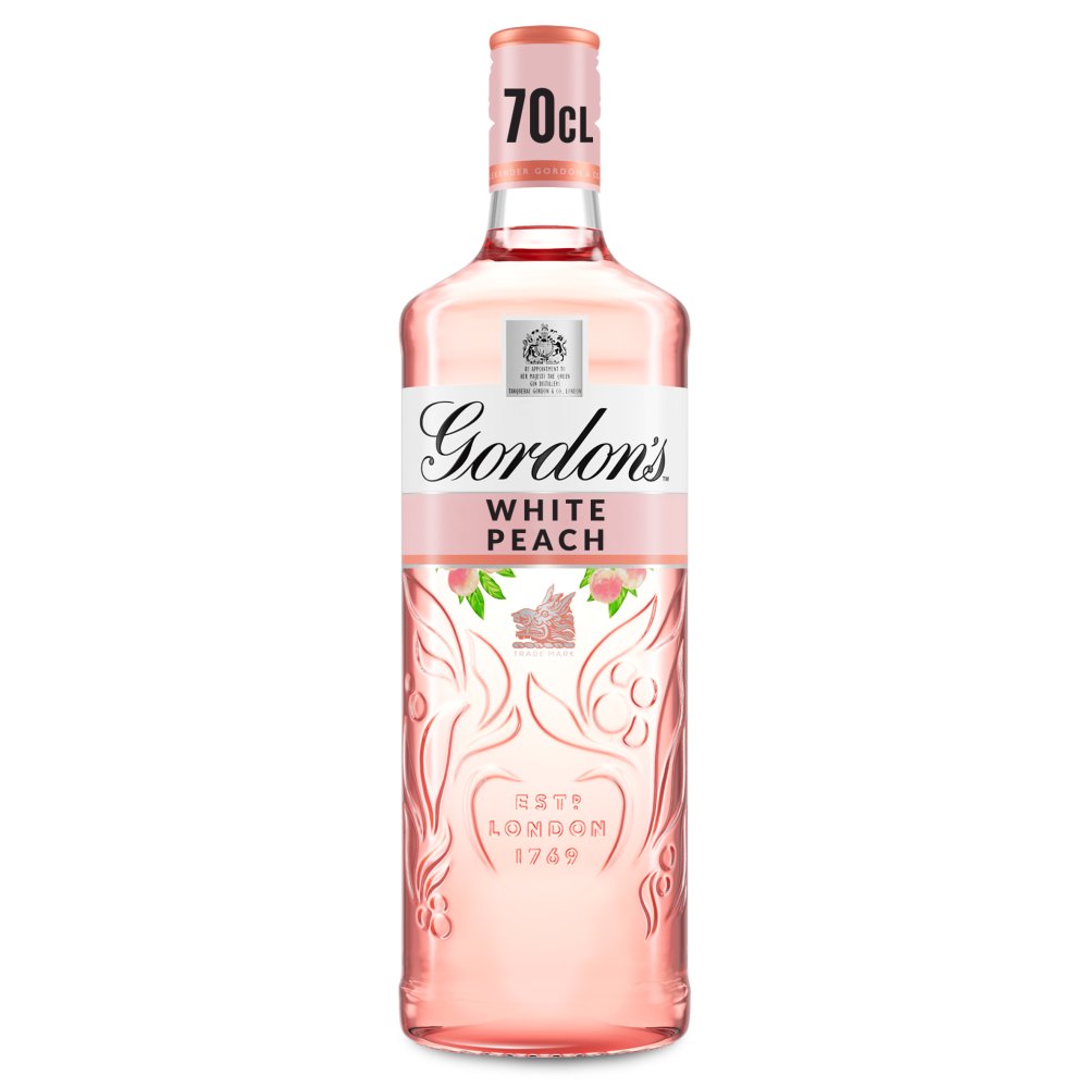 Gordon's White Peach Distilled Flavoured Gin 37.5% vol 70cl Bottle 70Cl × 6