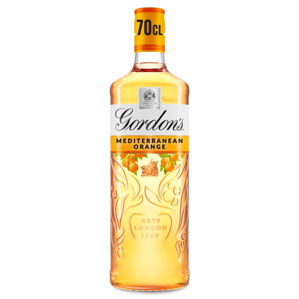 Gordon's Mediterranean Orange Distilled Flavoured Gin 37.5% vol 70cl Bottle 70Cl × 6