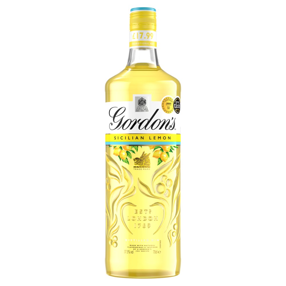 Gordon's Sicilian Lemon Gin 70cl £17.99 70Cl × 6