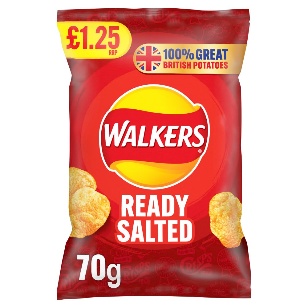 Walkers Ready Salted Crisps 18x70g