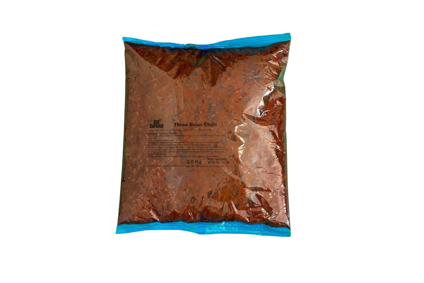 Eat Curious Three Bean Chilli 2kg 6 x 2kg Ready Meals Asetena Pa
