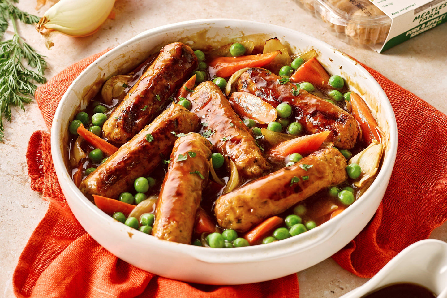 Meatless Farm Pork & Apple Sausages 300g 4 x 300g Ready Meals Asetena Pa