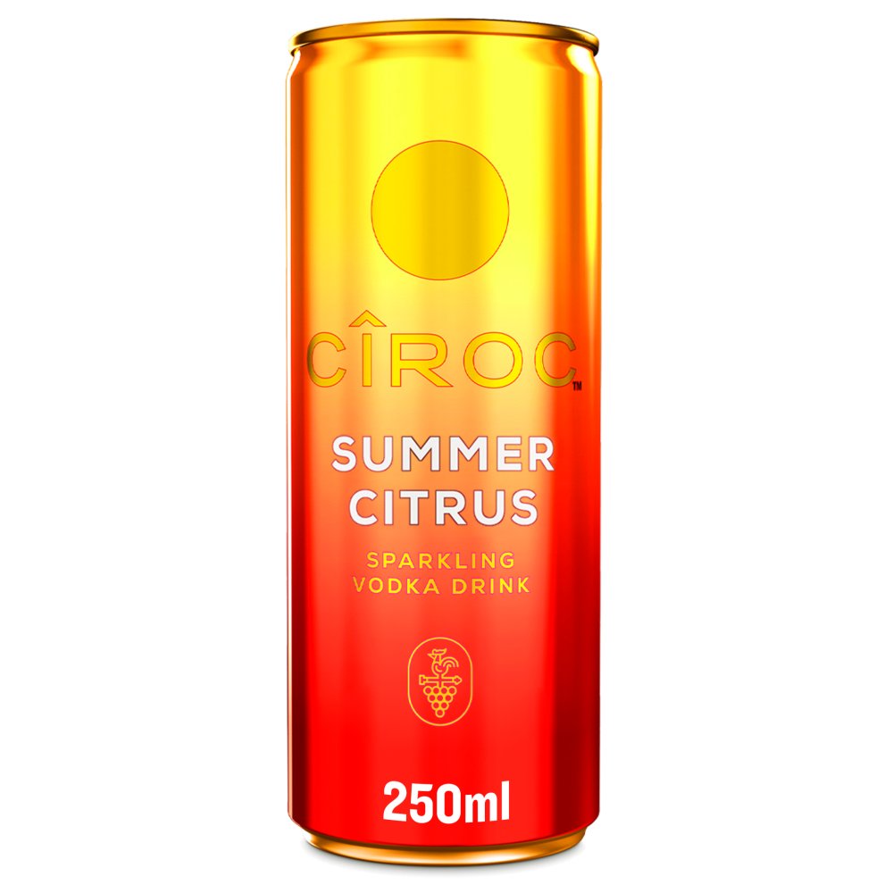 Ciroc Summer Citrus Sparkling Vodka Drink 5% vol 250ml Can 250ml × 12 × 1