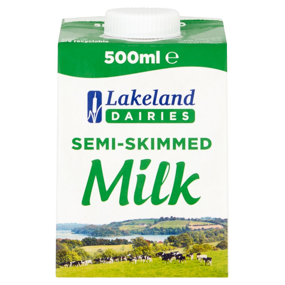 Lakeland Dairies Semi-Skimmed Milk 500ml 500ml × 12 × 1