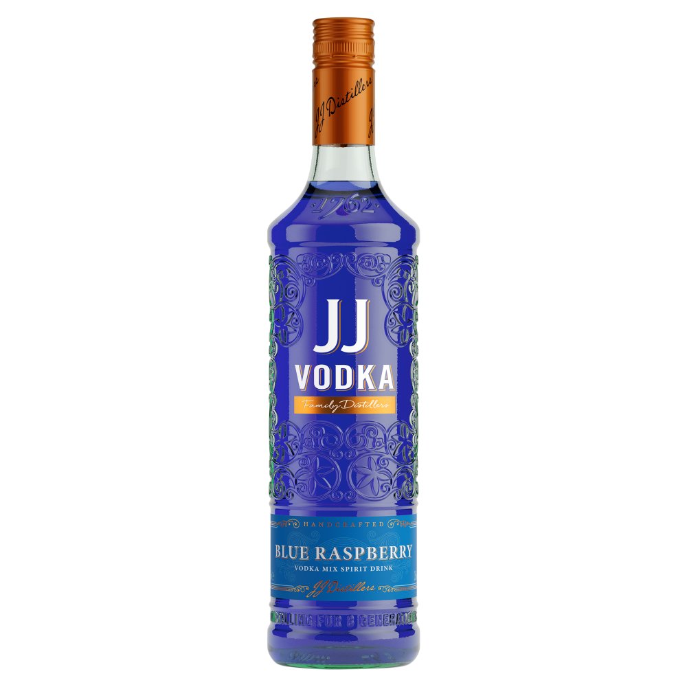 J.J Whitley Blue Raspberry Vodka Mix Spirit Drink 70cl 70Cl × 6