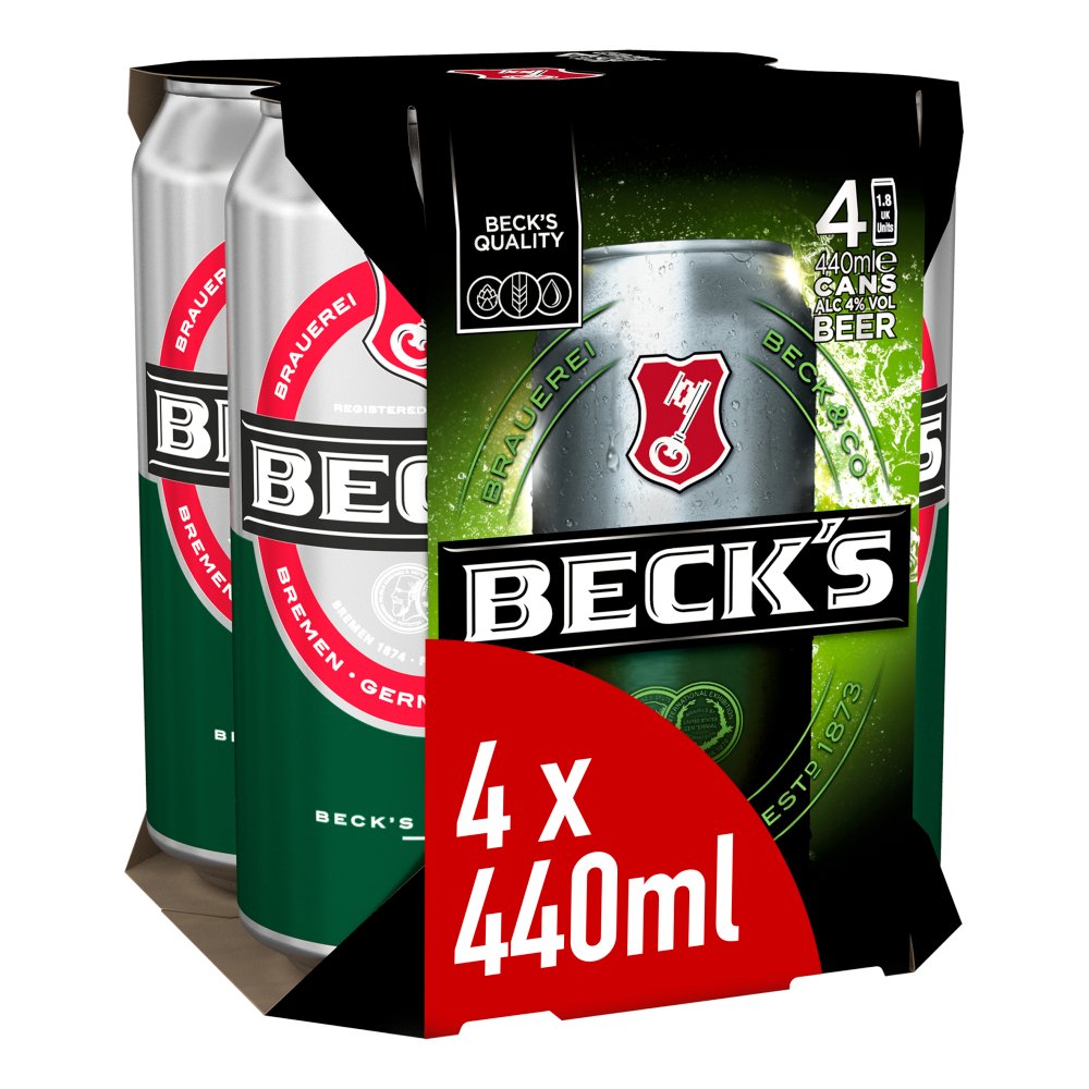 Beck's Beer 4 x 440ml 440ml × 6 × 1
