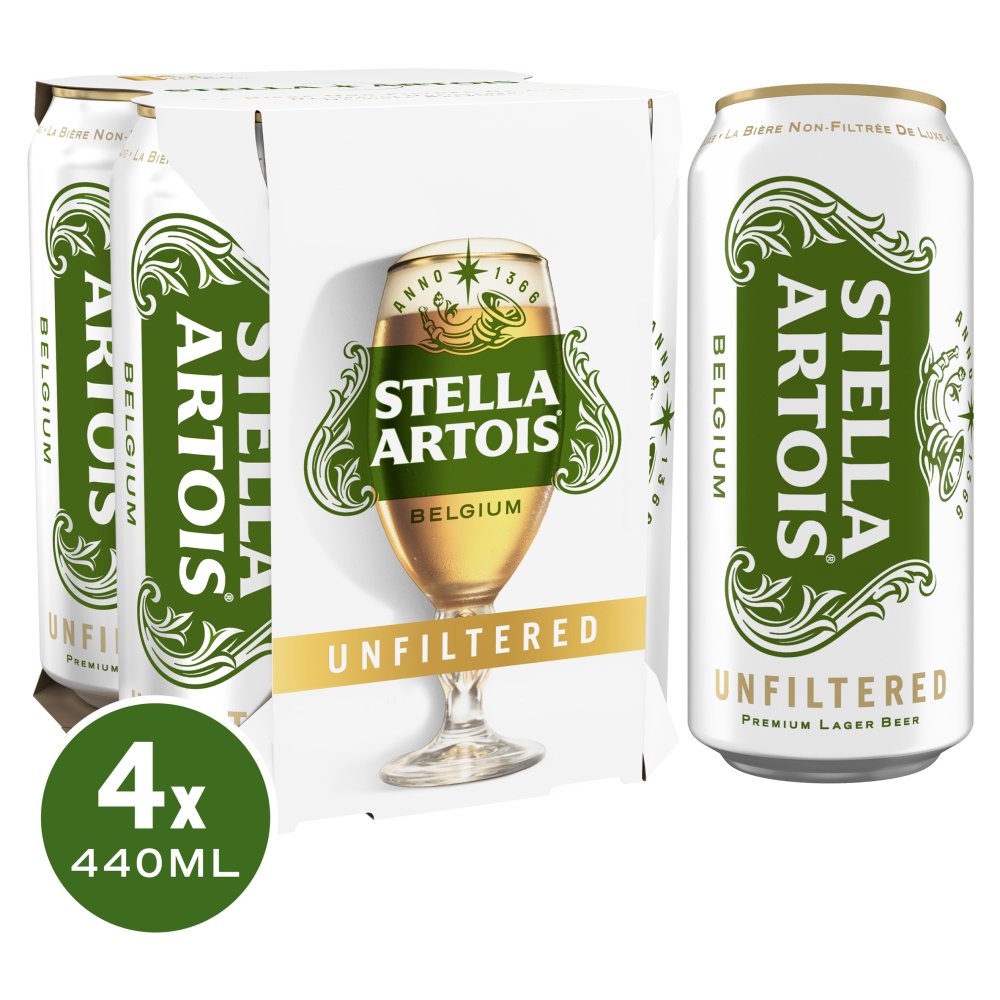 Stella Artois Unfiltered 4 x 440ml 440ml × 6 × 1