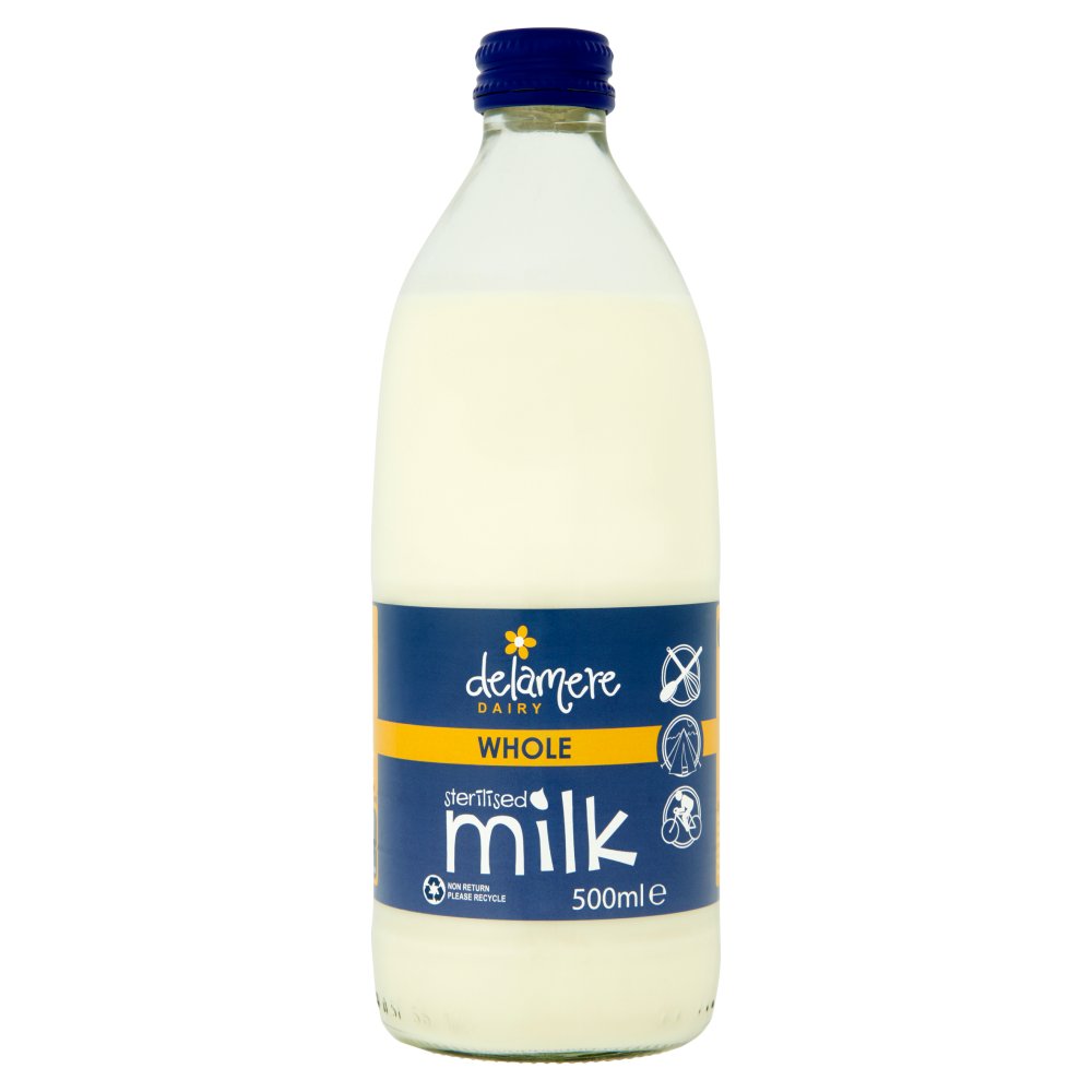 Delamere Dairy Whole Sterilised Milk 500ml 500ml × 12
