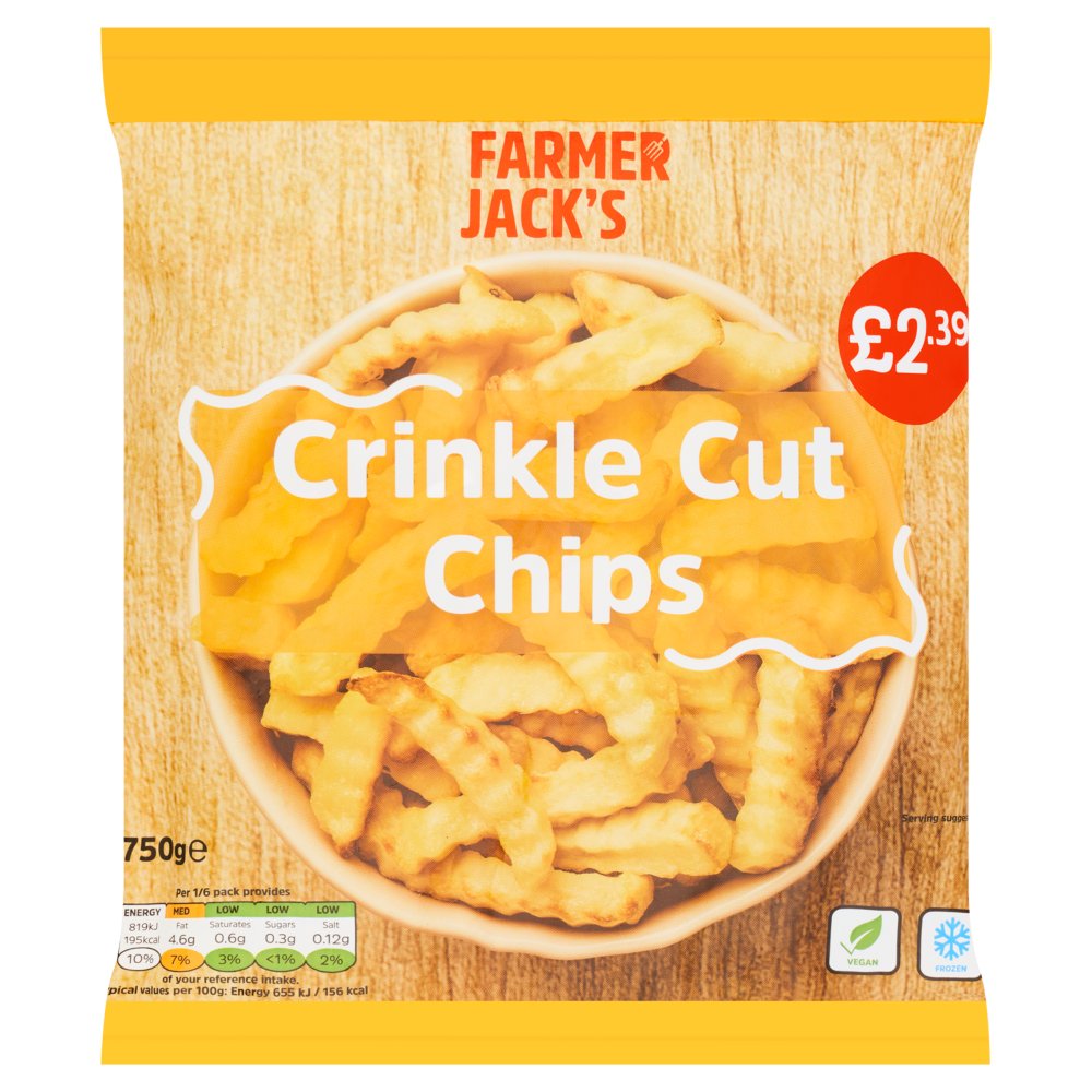 Farmer Jack's Crinkle Cut Chips 750g 750g × 12