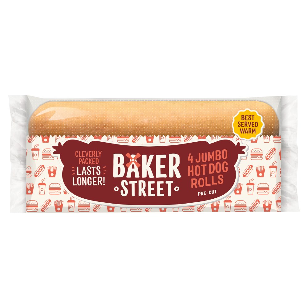 Baker Street 4 Jumbo Hot Dog Rolls 4pk × 7