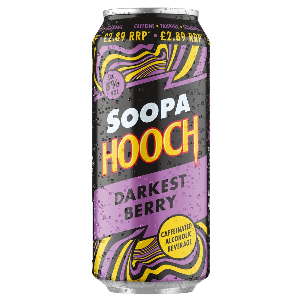 Soopa Hooch Darkest Berry Caffeinated Alcohol Beverage 440ml 440ml × 8 × 1
