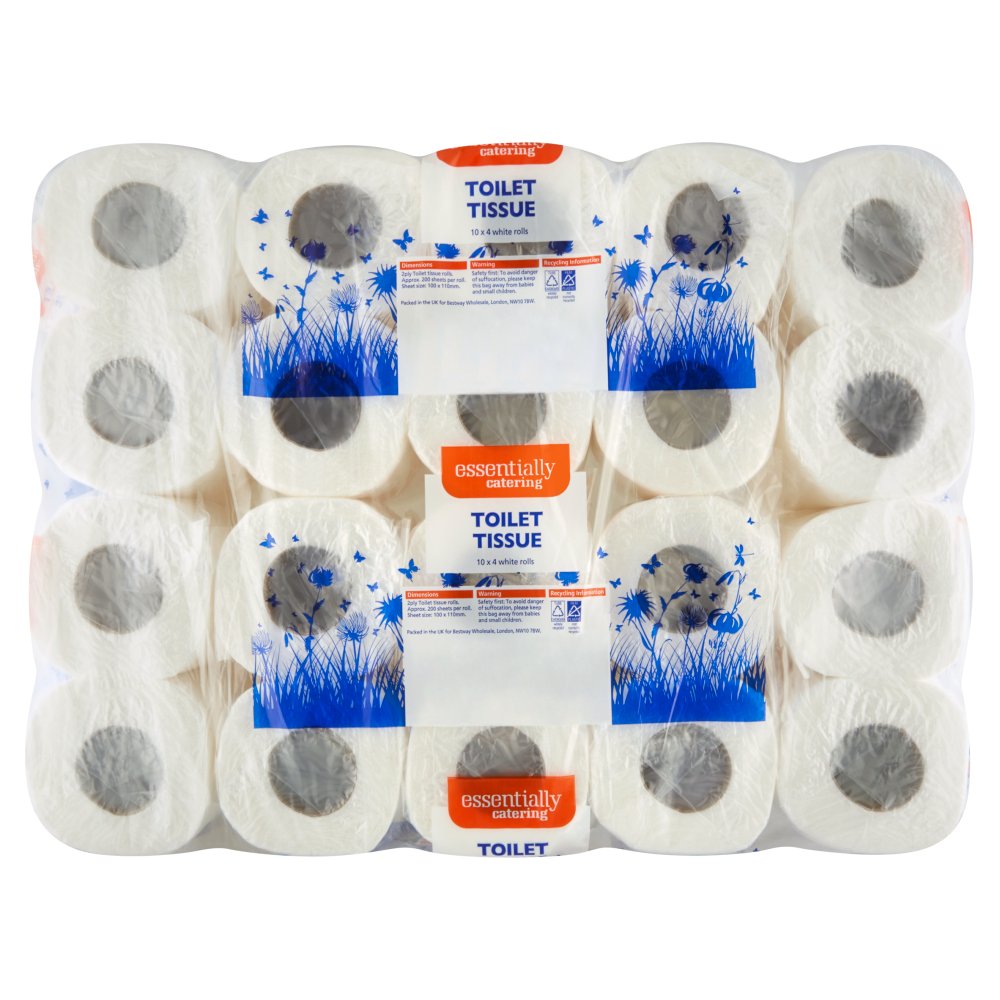 Essentially Catering Toilet Tissue 10 x 4 White Rolls 40s × 1