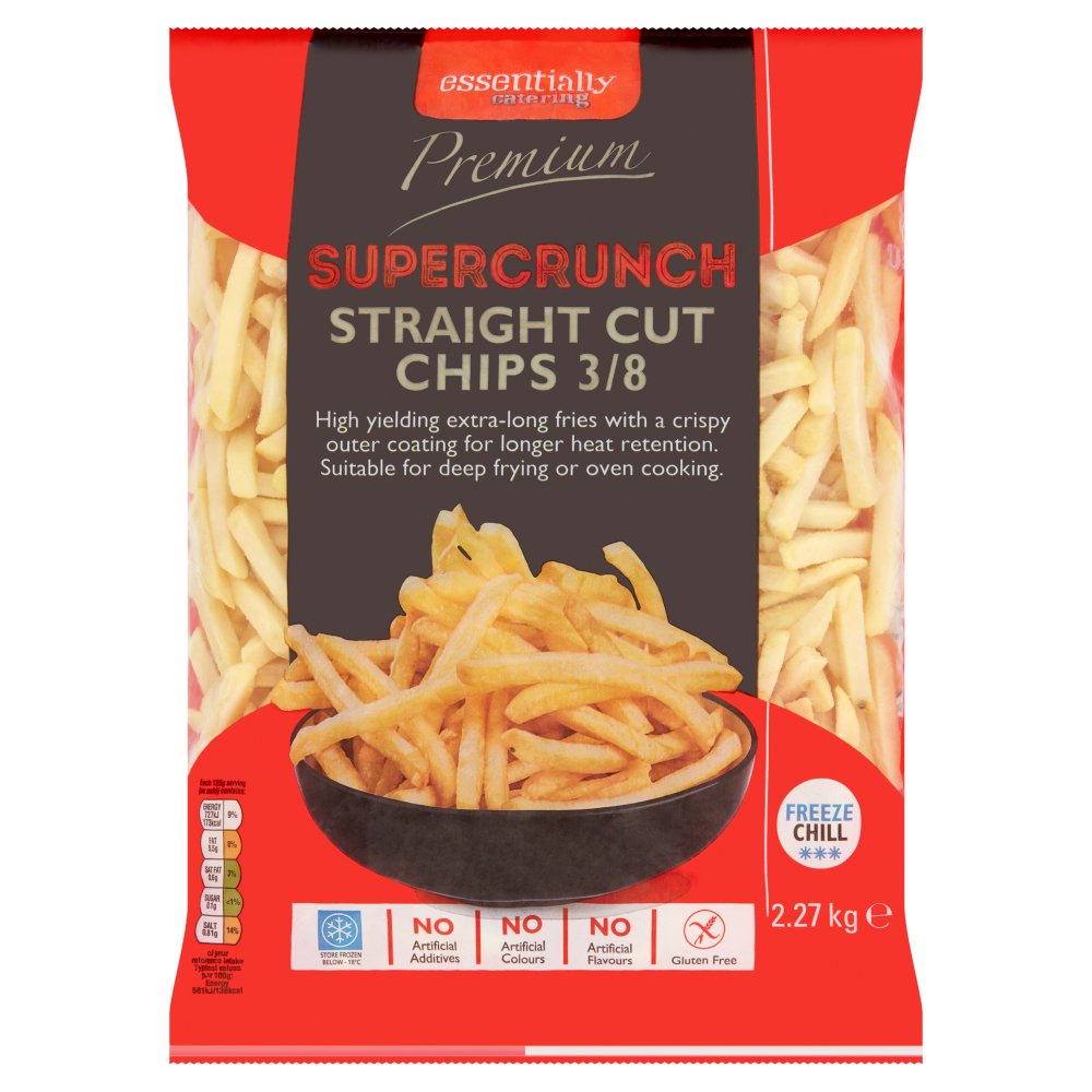 Essentially Catering Premium Supercrunch Straight Cut Chips 3/8 2.27kg 2.27g × 1