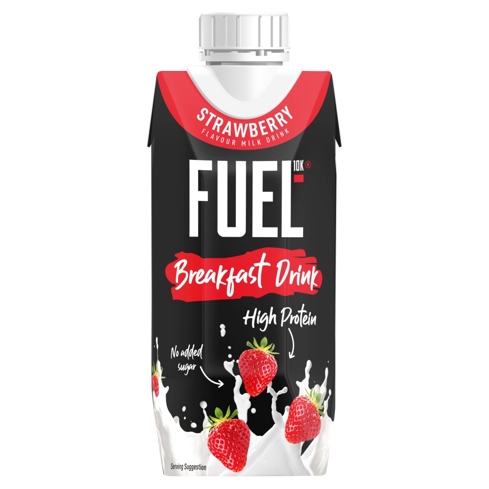 FUEL10K Strawberry Flavour Milk Drink 330ml 330ml × 8 × 1