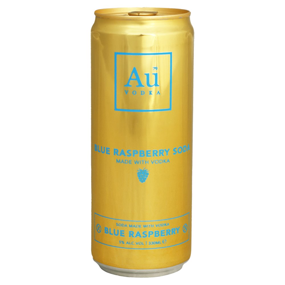 Au Vodka Blue Raspberry Soda Made with Vodka 330ml 33Cl × 12 × 1