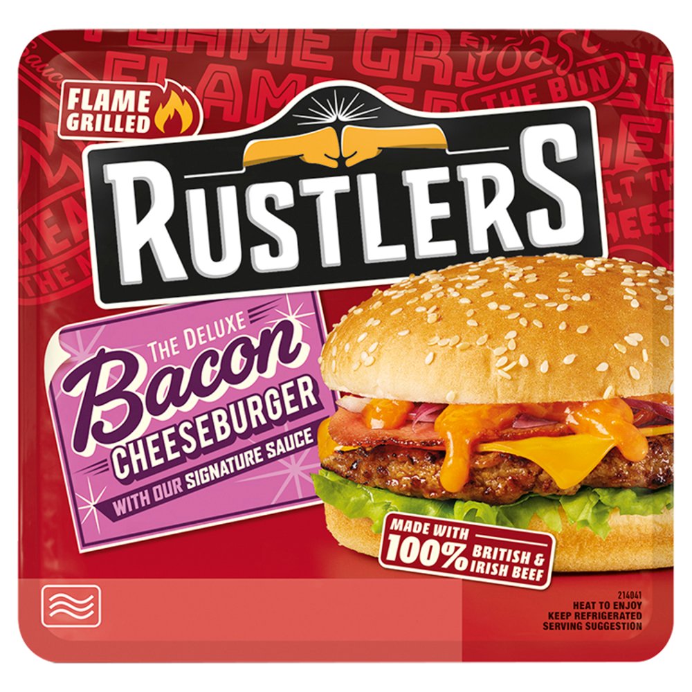 Rustlers The Deluxe Bacon Cheeseburger 191g 191g × 4